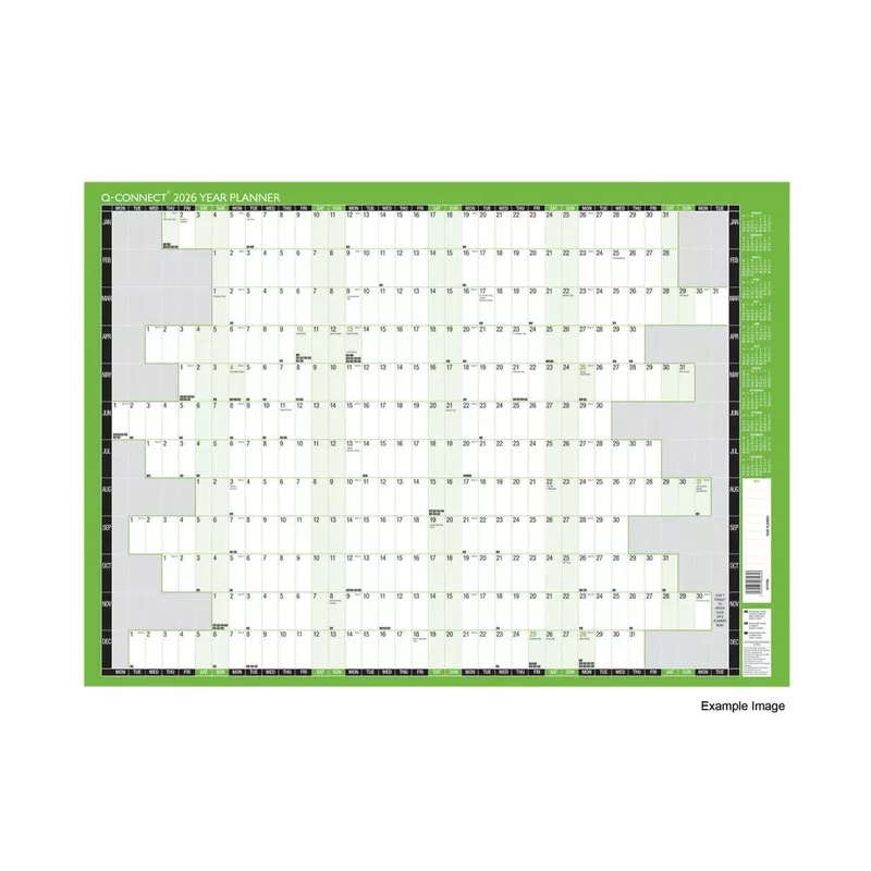 2026 Unmounted Year Planner 855 x 610mm
