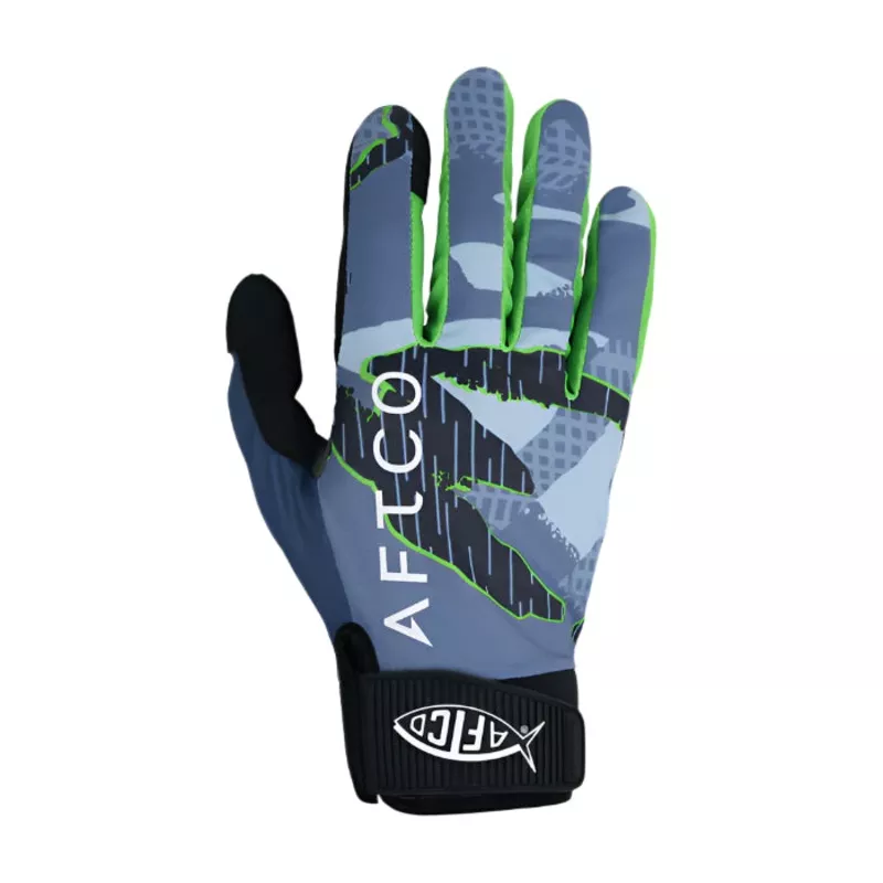 AFTCO JigPro Gloves Blue Camo