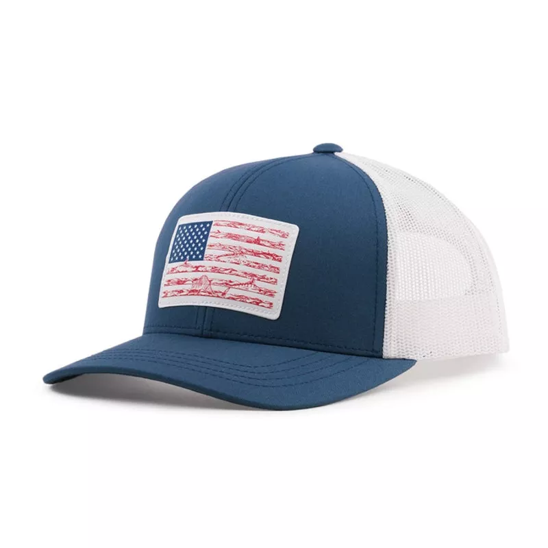 Aftco Wavy Trucker Hat|Cardinal|Navy
