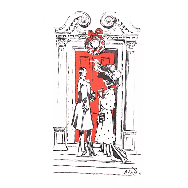 "Cecil Beaton c1956 Christmas Card" (SIGNED)