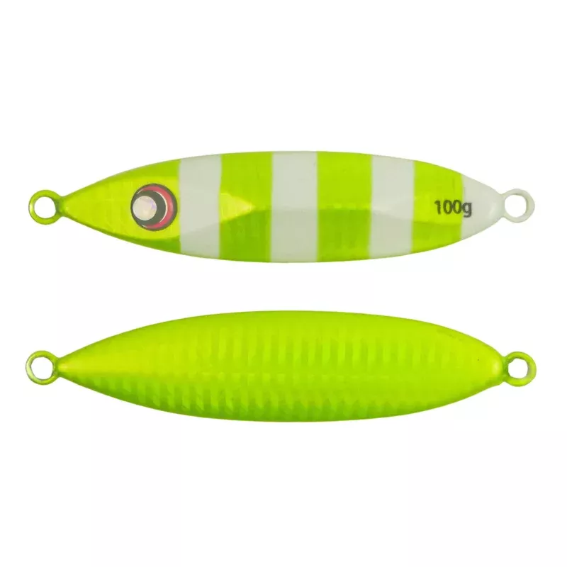 Finesse Slow Pitch Flutter Jig 100gm Chartruese 2 pack