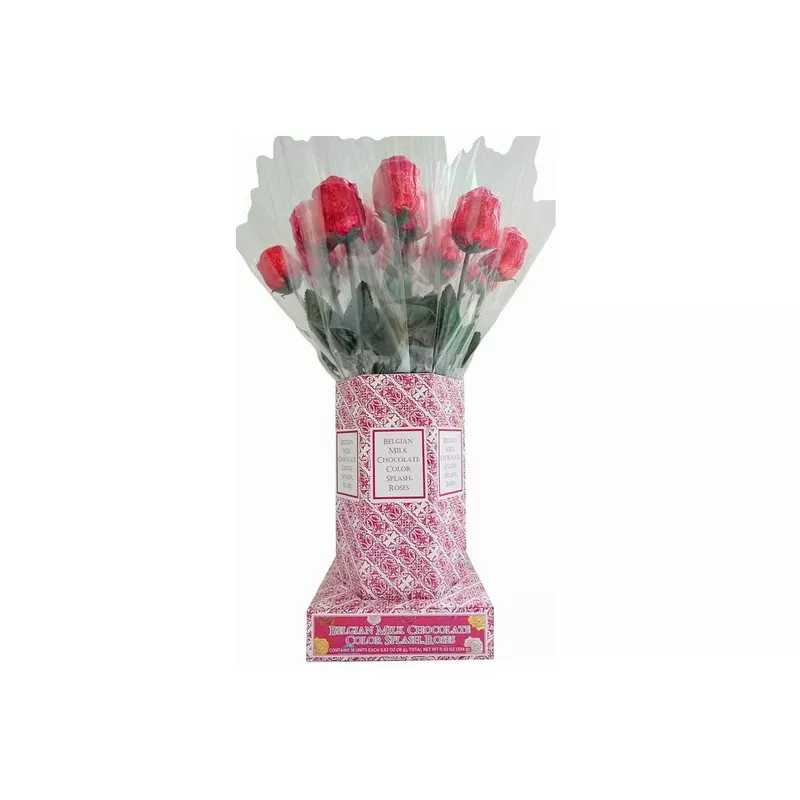 Foil Wrapped Red Milk Chocolate Roses