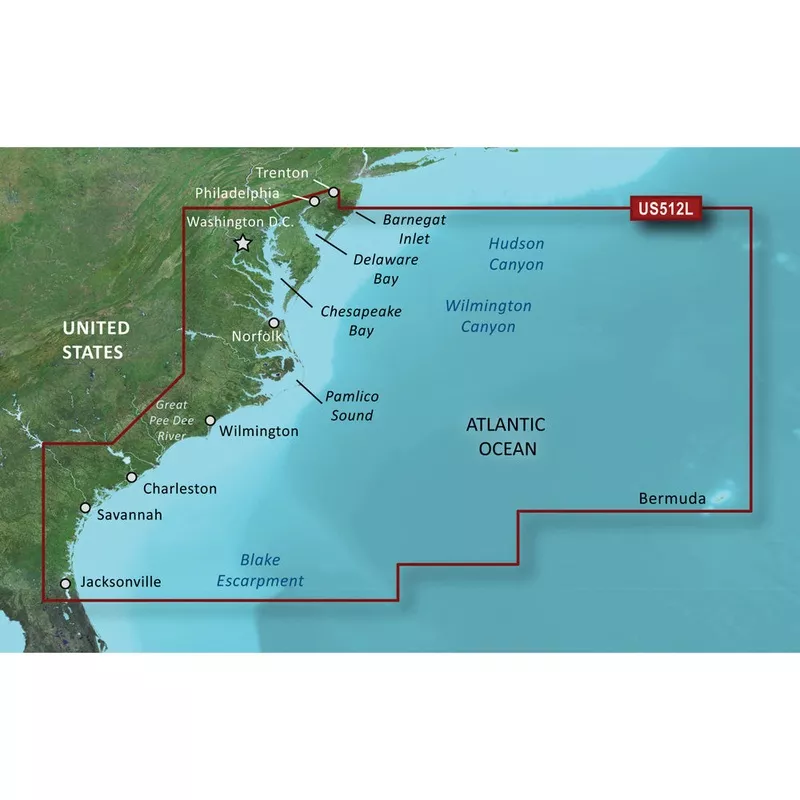 Garmin BlueChart g3 Vision HD - VUS512L - Mid-Atlantic - microSD-SD