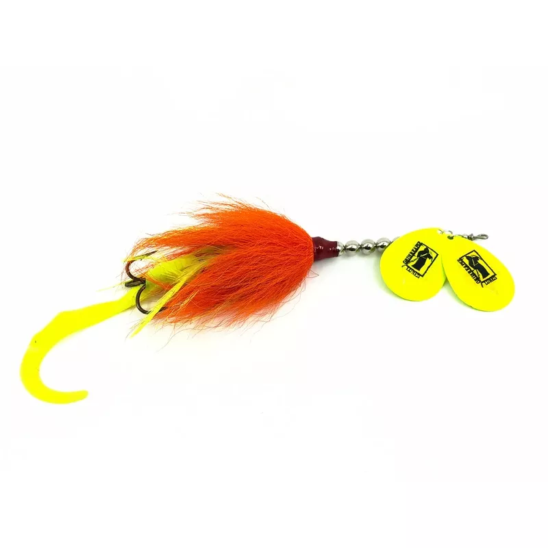 Grim Reaper Model 850 Double Flash Bucktail, Orange & Chartreuse Color