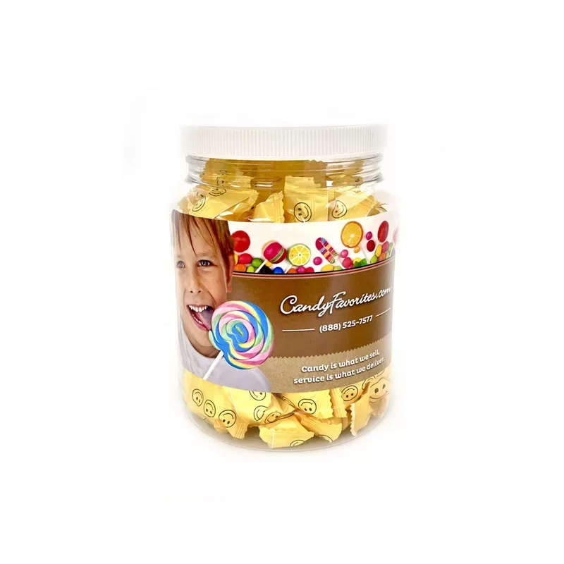 Individually Wrapped Smiley Face Buttermints Gift Jar