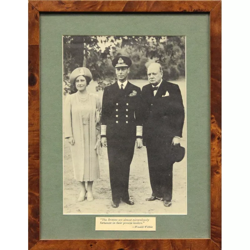 "King George VI, Queen Elizabeth and Prime Minister Winston Churchill" (SOLD)