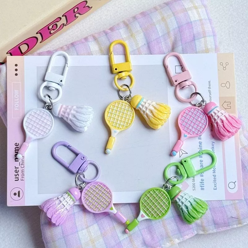 Mini Badminton Racket & Shuttlecock KeychainCKEY0025