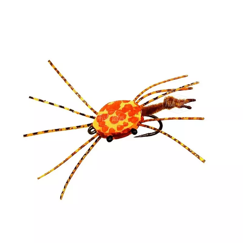 Ray's Floating Foam Permit Crab Fly Orange/Black Barred