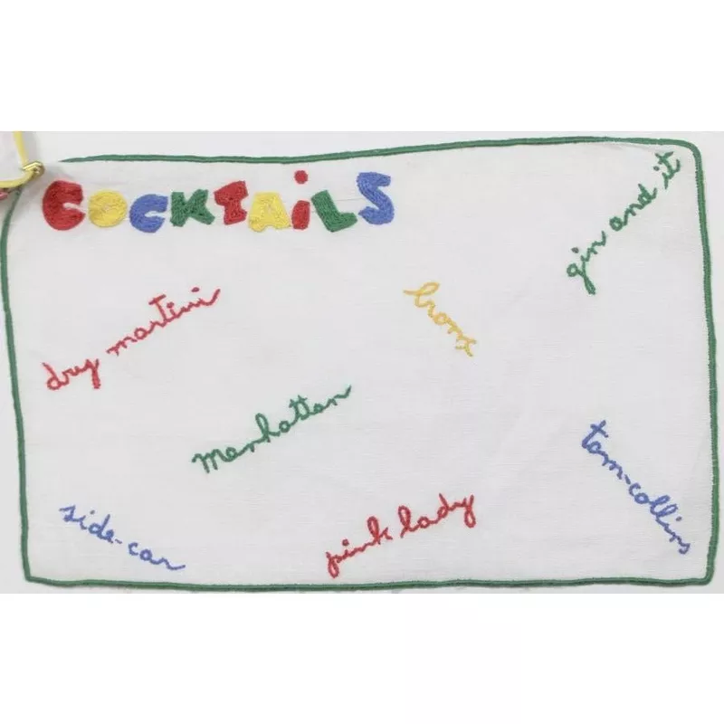 'Set of 6 Madeira Linen Multi-Color "Cocktails" Napkin Set'
