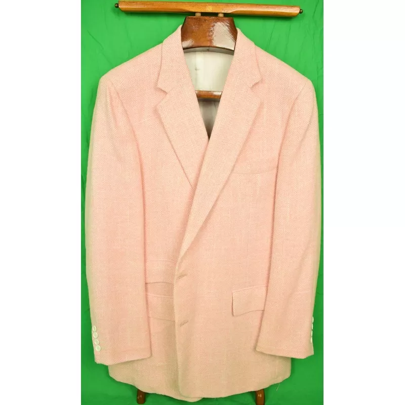 "Shell Pink Herringbone Blazer/ Sport Jacket" Sz: 46R (SOLD)