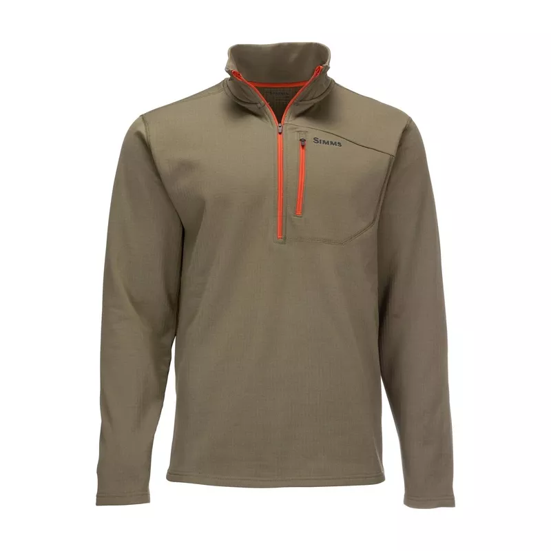 Simms Men's Thermal 1/4 Midlayer Zip Top Black