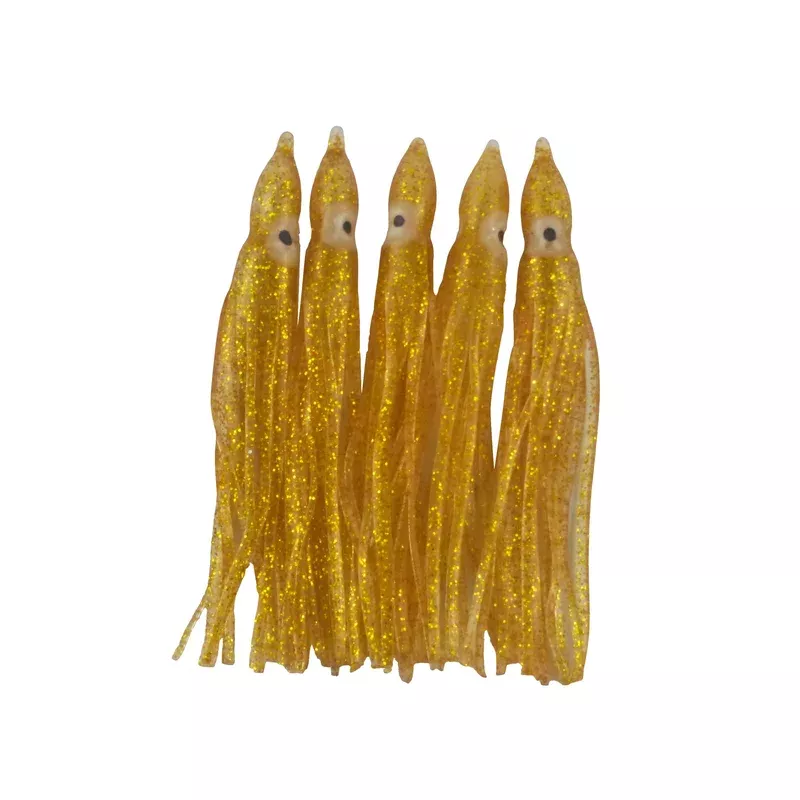 Swimerz Octopus Skirts 100mm Gold Glitter 5 pack
