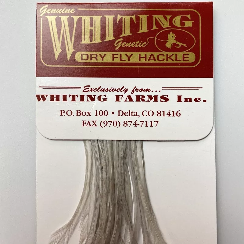 Whiting 100 Pack Dry Fly Hackle - Light Dun - 16